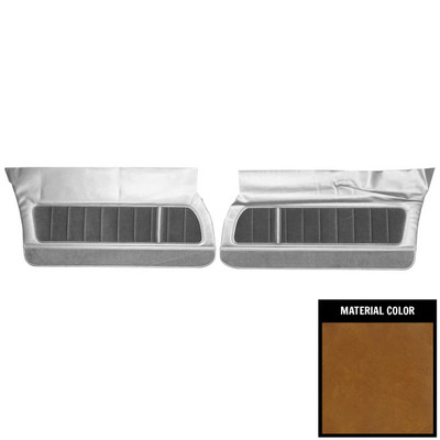 PUI Interiors 1980 Camaro LT/Berlinetta/Custom Cloth Pre-Assembled Camel Front Door Panels - 80FDLTC48-P
