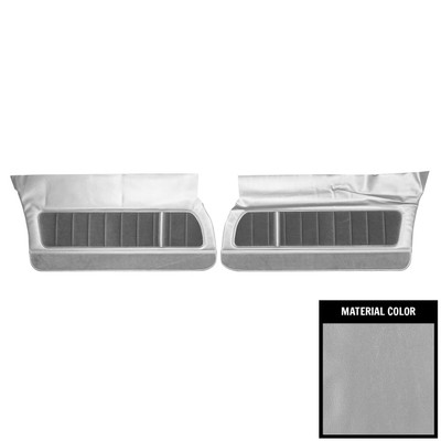PUI Interiors 1981 Camaro LT/Berlinetta/Custom Cloth Pre-Assembled Silver Front Door Panels - 80FDLTC66-P