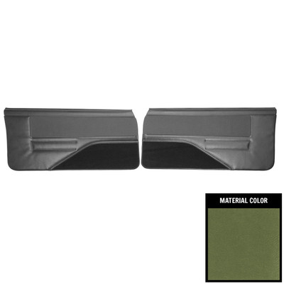 PUI Interiors 1984-1987 Firebird/Trans Am Pre-Assembled Black/Graphite Front Door Panels - 84ED1917-PB