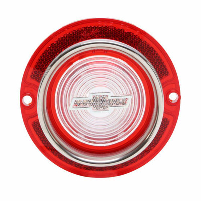 Trim Parts 1963 Chevrolet Full Size Car Red Back Up Light Lens W/Clear Bowtie and Trim, Each - A2260T