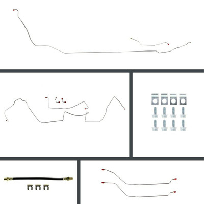 The Right Stuff 64-65 GM A-Body, Pre-Bent Stainless Front Disc Conversion 4-Wheel Brake Line Kit - ASP64C4