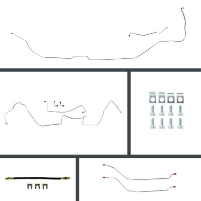 The Right Stuff 64-65 GM A-Body Pre-Bent Stainless Front Disc Conversion 4-Wheel Brake Line Kit - ASP64H4
