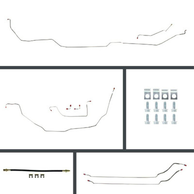 The Right Stuff 1968 GM A-Body, Pre-Bent OE Steel Front Disc Conversion 4-Wheel Brake Line Kit - ASP68H2