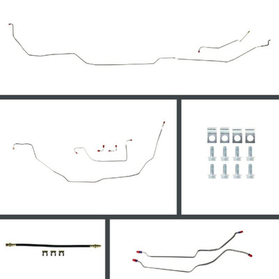 The Right Stuff 1968 GM A-Body Pre-Bent Stainless Front Disc Conversion 4-Wheel Brake Line Kit - ASP68H4