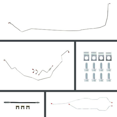 The Right Stuff 1965-66 Chevrolet Impala Pre-Bent, Power Front Disc Conversion Brake Line Kit - BSP65H2