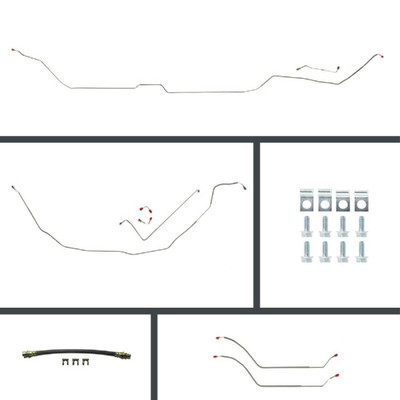 The Right Stuff 1968 Chevrolet Chevelle, OE Steel 4-Wheel Manual Disc Conversion Brake Line Kit - COM68H4