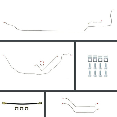 The Right Stuff 1969-72 Chevelle Convt, OE Steel 4-Wheel Manual Disc Conversion Brake Line Kit - CSM69C4