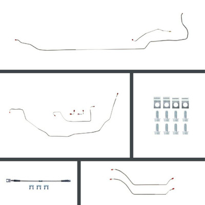 The Right Stuff 1969-72 Chevelle Convt, OE Steel 4-Wheel Power Disc Conversion Brake Line Kit - CSP69C4