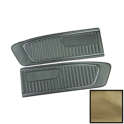 PUI Interiors 1966 Ford Mustang Standard Ivy Gold Front Door Panels - D665