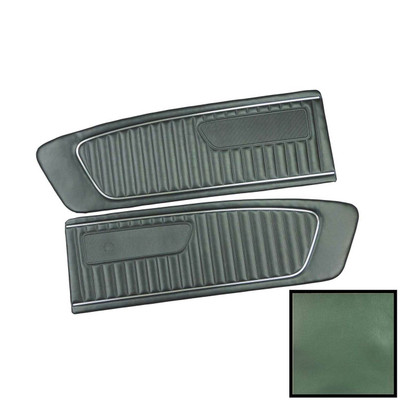 PUI Interiors 1968 Ford Mustang Standard Turquoise Front Door Panels - D687