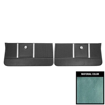 PUI Interiors 1964 Chevrolet Chevelle Light Blue Gold Edition Front Door Panels - DO302
