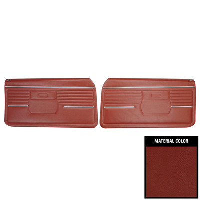 PUI Interiors 1968 Chevrolet Camaro Standard Pre-Assembled Red Front Door Panels - PD211