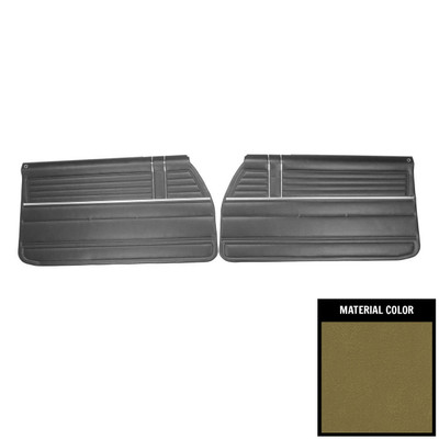 PUI Interiors 1968 Chevrolet Chevelle Pre-Assembled Ivy Gold Front Door Panels - PD314