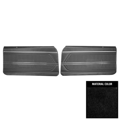 PUI Interiors 1969 Pontiac Firebird Standard Pre-Assembled Black Front Door Panels - PD600