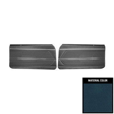 PUI Interiors 1969 Pontiac Firebird Standard Pre-Assembled Dark Blue Front Door Panels - PD601