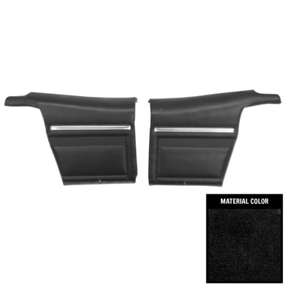 PUI Interiors 1968 Pontiac Firebird Convertible Standard Pre-Assembled Black Rear Door Panels - PD620V