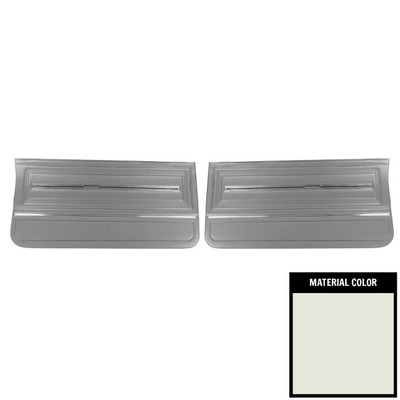 PUI Interiors 1966 Chevelle White and Black Pre-Assembled Gold Edition Front Door Panels - PDO284