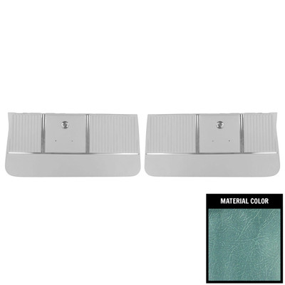 PUI Interiors 1964 Chevrolet Chevelle Light Blue Pre-Assembled Gold Edition Front Door Panels - PDO302