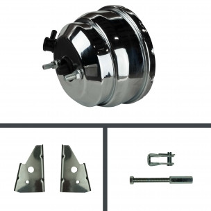 The Right Stuff 1968-72 GM A/X/F-Body, Chrome 8' Dual Booster With Rod & Bracket - (RPB8131C)