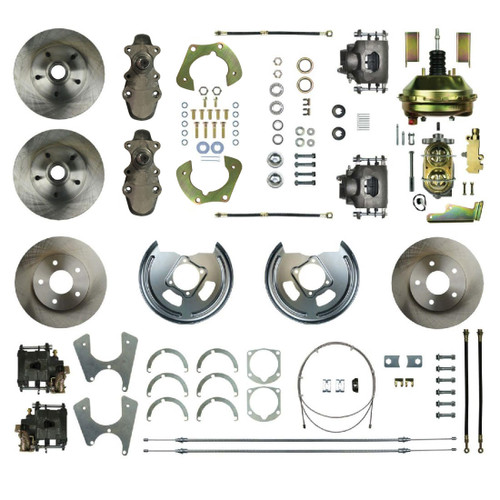 The Right Stuff 55-57 Chevrolet BelAir, Power 9" Booster 2" Drop 4-Wheel Disc Brake Conversion - (FSC554DCD-P)