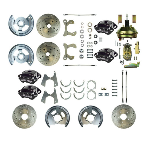 The Right Stuff 1955-58 Chevrolet Bel Air, 9" Booster, 4-Wheel Power Disc Brake Conversion Kit - (FSC564DCC-P)