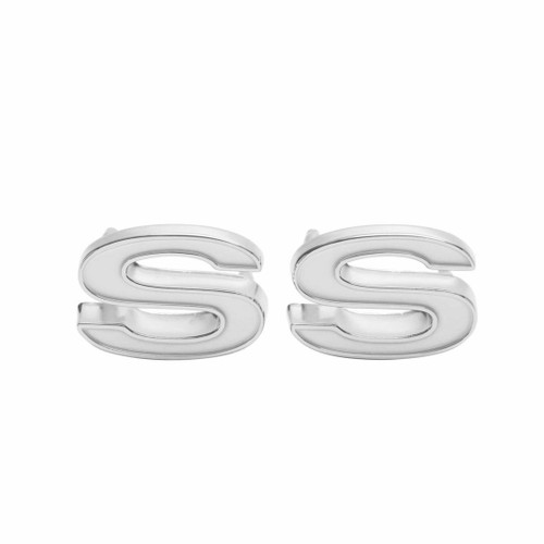 Trim Parts 1969-72 Chevrolet Camaro White Front Fender "SS" Emblem W/Fasteners, Each - (6810)