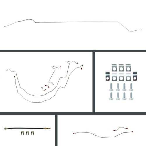 The Right Stuff 55-57 Bel Air & Nomad Manual 4-Wheel Disc Conversion Pre-Bent Brake Line Kit - (BOM55H4)
