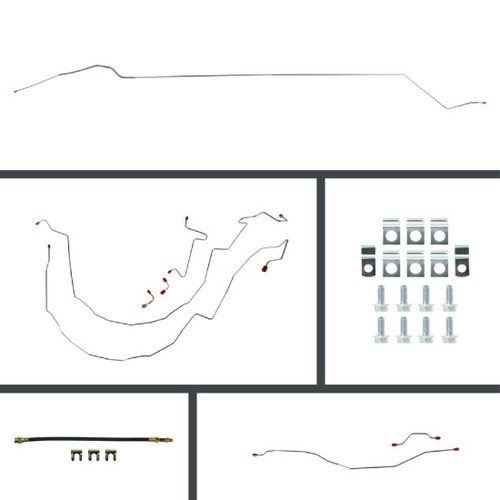 The Right Stuff 55-57 Bel Air 4-Wheel Power Disc Conversion Pre-Bent OE Steel Brake Line Kit - (BOP55H4)