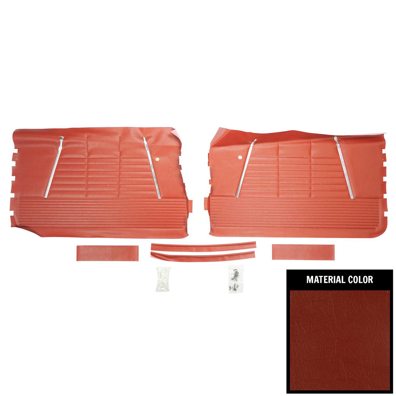 PUI Interiors 1964 Chevrolet Impala Red Front Door Panels - (64BD64F)