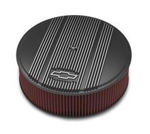 Holley GM Licensed Vintage Air Cleaner, 14" x4" Air Cleaner Kit w/ Premium Filter,Black - (HOL-120-173)