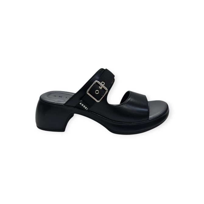 Key Features (Shared):
? Upper: Black synthetic with wide toe strap and instep strap featuring silver buckle and metallic loop
? Detail: Branded AMORI tag on side; dark gray cushioned footbed for tonal contrast
? Closure: Slip-on design with adjustable buckle hardware
?️ Insole: Cushioned footbed for ergonomic comfort
? Outsole: Solid black sole with moderate chunky heel and textured bottom for grip
? Height: Mid elevation for added lift and structured styling
? Style: Women’s sandal for casual, office, or dressy occasions Key Features (Shared):
? Upper: Black synthetic with wide toe strap and instep strap featuring silver buckle and metallic loop
? Detail: Branded AMORI tag on side; dark gray cushioned footbed for tonal contrast
? Closure: Slip-on design with adjustable buckle hardware
?️ Insole: Cushioned footbed for ergonomic comfort
? Outsole: Solid black sole with moderate chunky heel and textured bottom for grip
? Height: Mid elevation for added lift and structured styling
? Style: Women’s sandal for casual, office, or dressy occasions