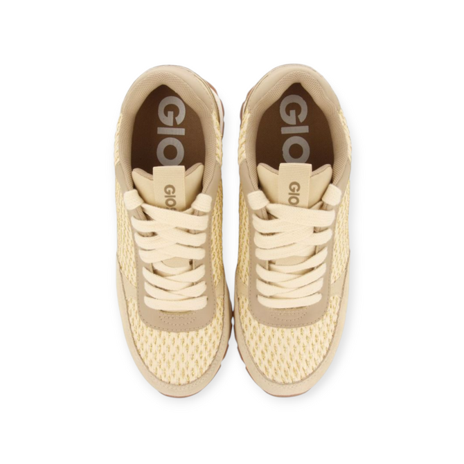 GOLDEN SNEAKERS WITH INTERNAL WEDGE AND BRAIDED DETAILS FOR WOMEN HEKAL 71099