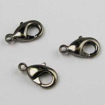 12mm Lobster Claw Clasp, Gunmetal Plated (pkg of 10)