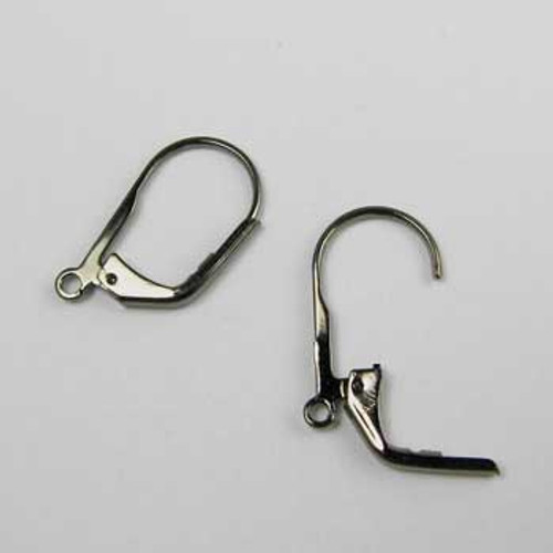 15mm x 10mm Lever Back Earring, Gunmetal Plated (5 pairs)