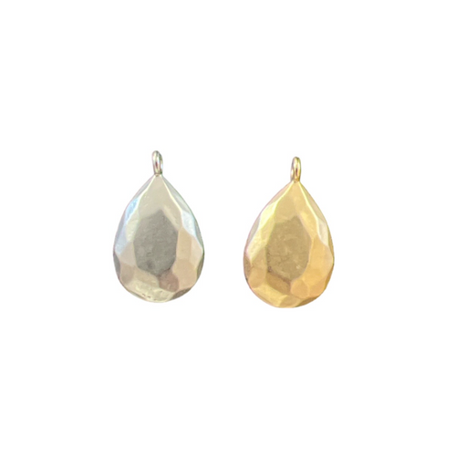 12mm x 20mm Faceted Beveled Teardrop Pendant (each)