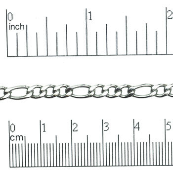 CH124 - 7.1mm x 4.5mm & 10.1mm x 4.5mm Figaro Chain, Stainless Steel (Per Foot)