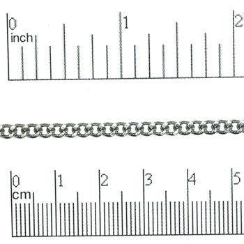 CH130 - 5mm x 3.25mm Hammered Curb Chain, Stainless Steel (Per Foot)