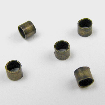 2x2mm Crimp Tube, Antique Brass Plated (pkg of 100)