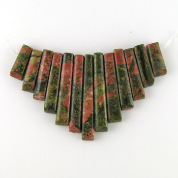 Unakite Gemstone Collar (13 pieces)
