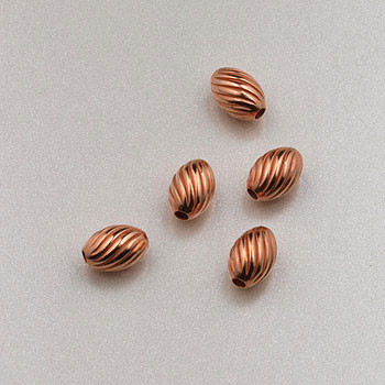 COP0012 - 3x5mm Twist Melon Beads, Solid Copper (pkg of 50)