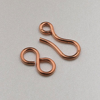 COP0030 - Hook & Eye Clasp, Solid Copper (Pkg 10sets)