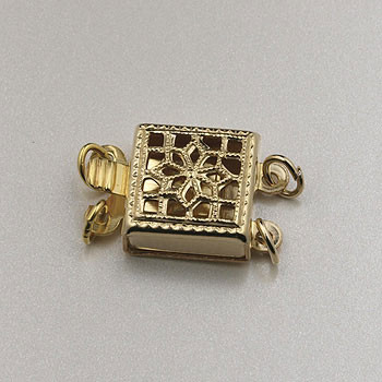 13x8mm 2-Strand Box Clasp 14kt Gold Filled (each)