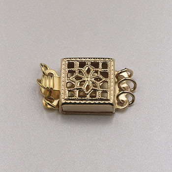 13x8mm 3-Strand Box Clasp 14kt Gold Filled (each)