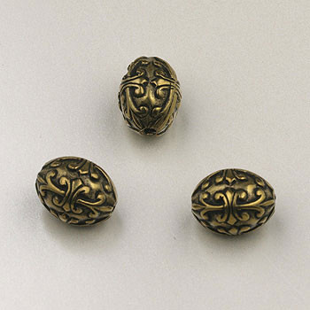 7x10mm Fancy Oval Antique Oxidized Gold Plated (pkg of 20)
