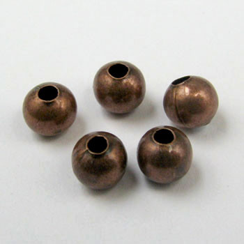 4mm Round Beads, Antique Copper Plated (pkg of 1000)