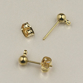 4mm Earpost Gold Plated (10 pairs)