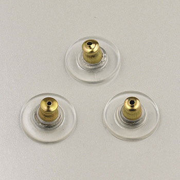 11x6mm Plastic Earring Back Gold Plated (pkg of 20)