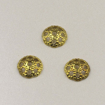 6mm Bead Cap Gold Plated (pkg of 50)
