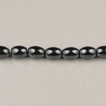 6x4mm Melon Oval Hematite (Approx. 15" str)