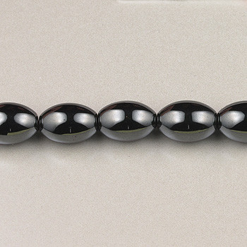 9x6mm Melon Oval Hematite (Approx. 15" str)